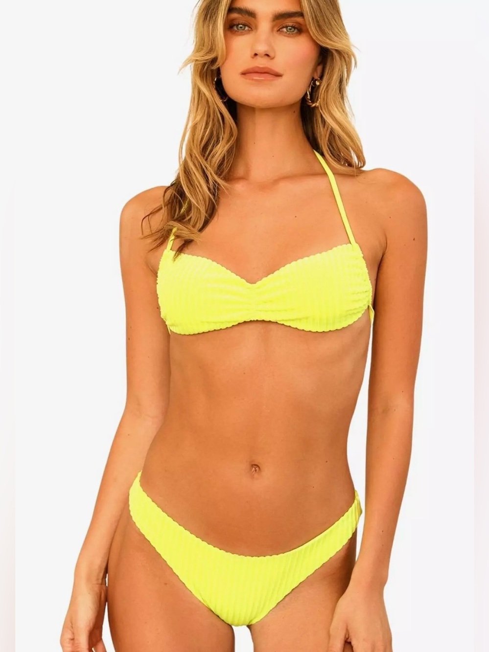 Dippin' Daisy's Christina Top and Nocturnal Bottoms in Neon Yellow NWT